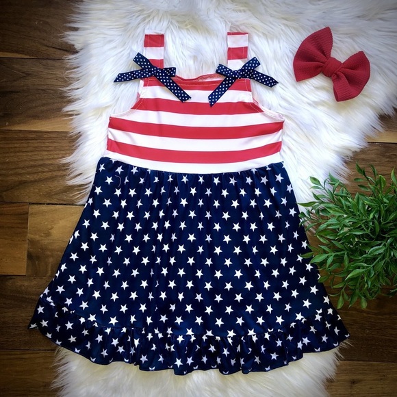 Milk Silk Patriotic Dress - Picture 1 of 1